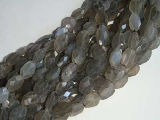 Gray Moonstone Faceted Oval