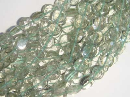 Green Amethyst Flat Faceted Coin