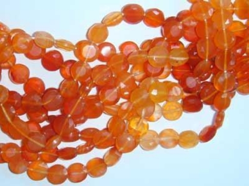 Shaded Carnelian Faceted Coin