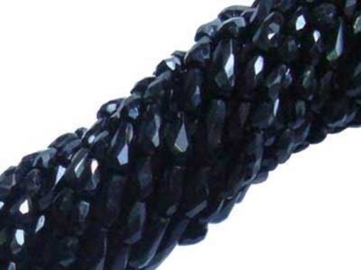 Black Onyx faceted Top drill Drops