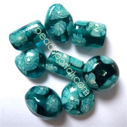 Lampwork Marble Chips Mix Glass Beads