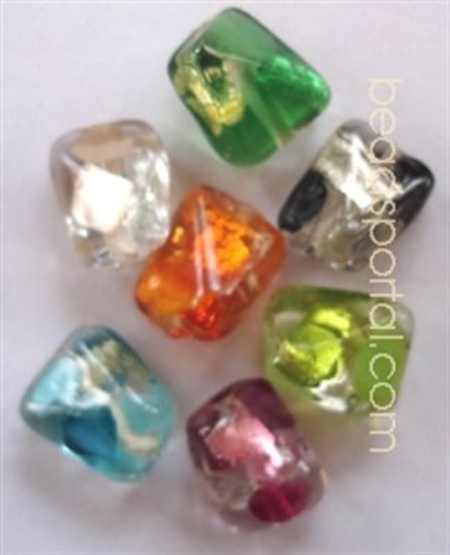 Picture of Lampwork Silver Foil Beads.