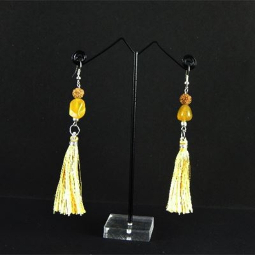 Rudraksha & Gem Stone Beads Earrings