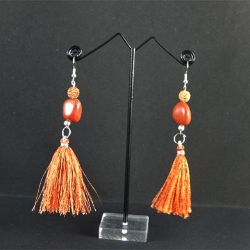 Rudraksha & Gem Stone Beads Earrings