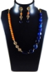 Carnelian Gemstone Beads and Blue Agate Necklace Set