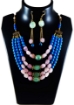 Turquoise Gemstone Beads & Rose Quartz Tumble Necklace Set