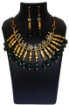 Green Aventurine Tumble & Gold Polish Copper Beads Necklace Set