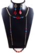 Gemstone Beads with Metal Chain Necklace & Earrings Set