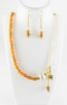 Carnelian and Citrine Gemstone Beads Necklace Set