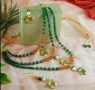 Green Aventurine & Carnelian Gemstone Beads Necklace Set