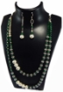 Green Aventurine Gemstone Beads & Metal Beads Necklace Set