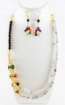 Howlite & Black Onyx Gemstone Beads Two Lines Necklace Set