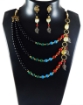 Three Line Gemstone Beads Necklace Set