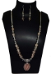 Rose Quartz Heart Shape Gemstone Beads Necklace Set