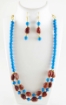 Turquoise Gemstone Beads and Red Jasper Tumble Necklace Set