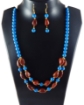 Turquoise Gemstone Beads and Red Jasper Tumble Necklace Set
