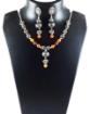 Metal  Beads with Carnelian & Goldstone Gemstone Beads Necklace Set