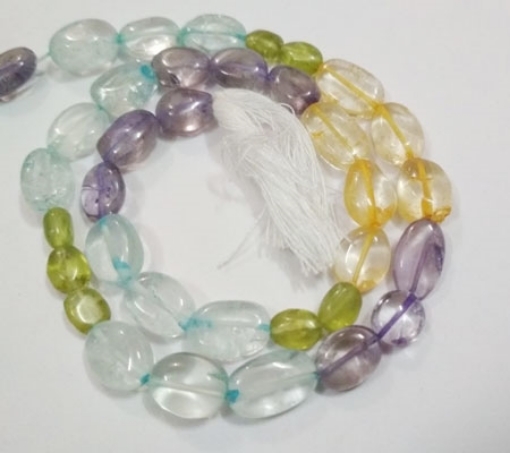 Multi 4 Colour Stone Oval Beads