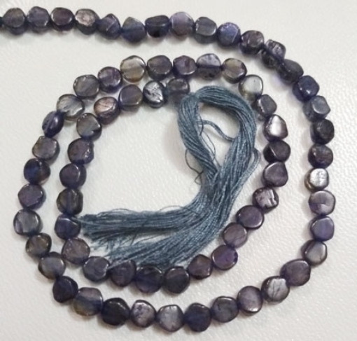Iolite Coin Beads