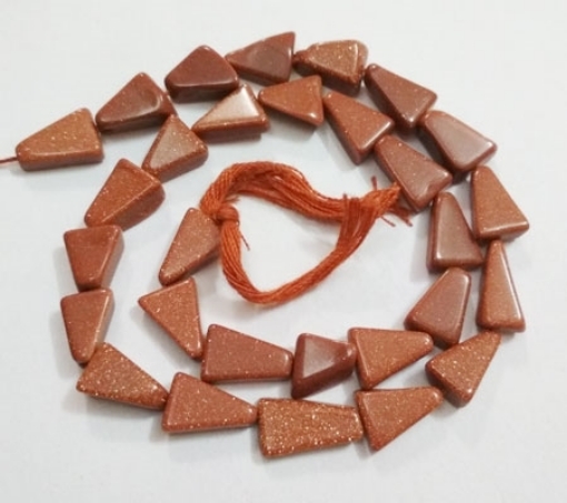 Brown Goldstone triangle beads