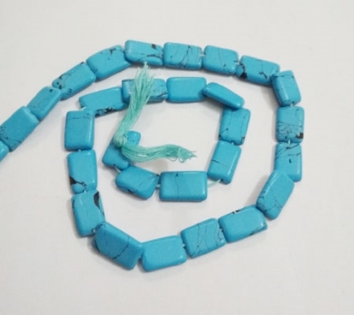 Turquoise (man made) Chicklet Beads