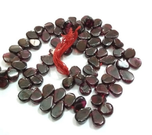 Garnet side drilled Pears Beads