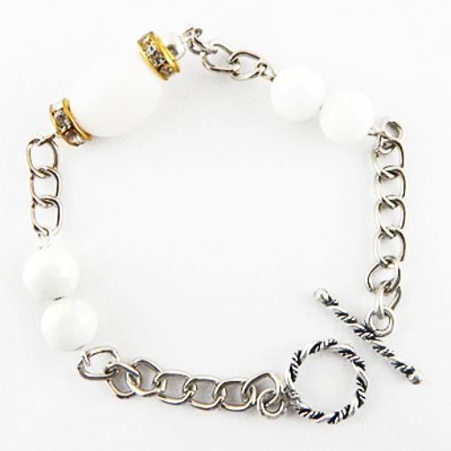 White Agate Tumble Bracelet