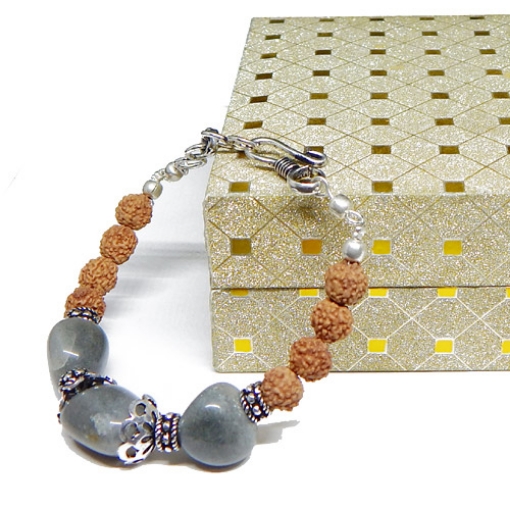 Sodalite Tumble & Rudraksha Beads Bracelet