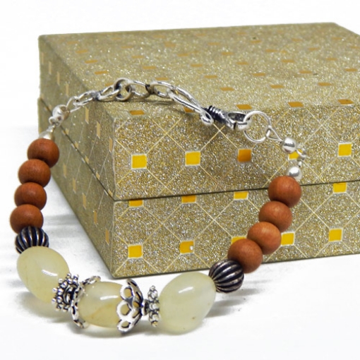 Yellow Aventurine Tumble & Sandal Wood Bracelet