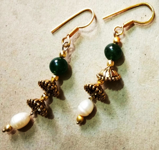 Gemstone & Pearl Beads Earrings