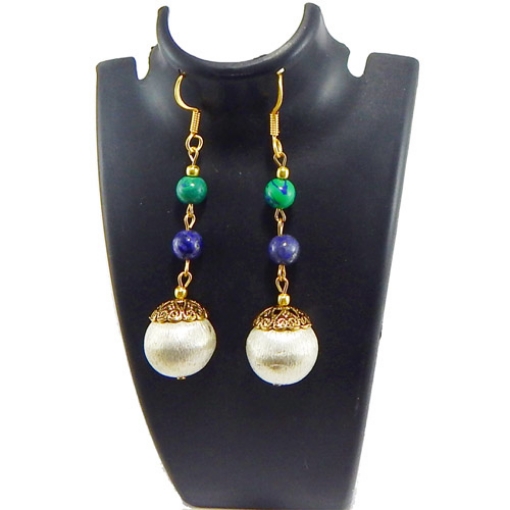 Picture of Gemstone & Copper Metal Beads Earrings