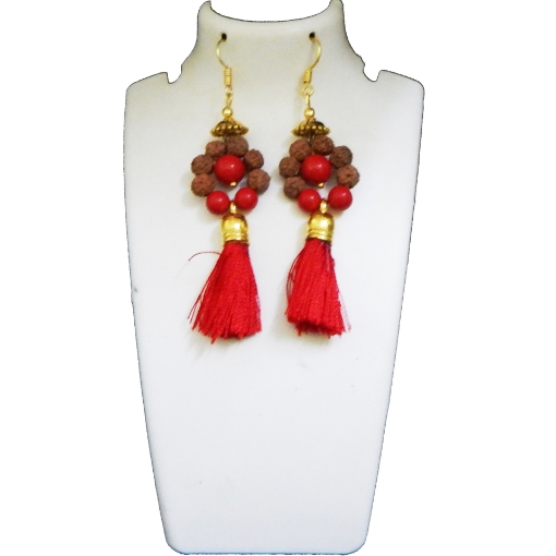 Picture of Rudraksha & Gem Stone Beads Earrings